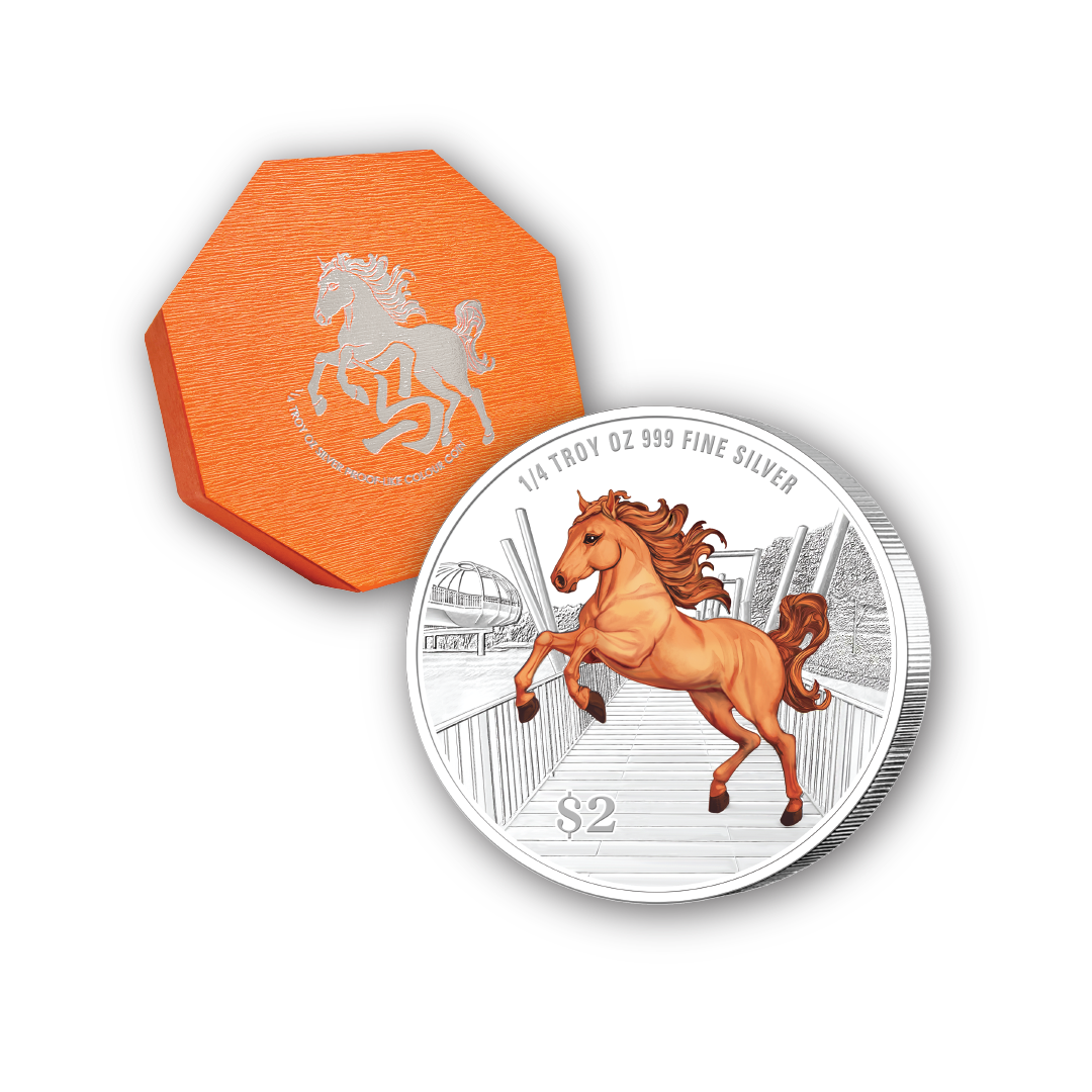 ¼ troy oz Silver Colour Coin